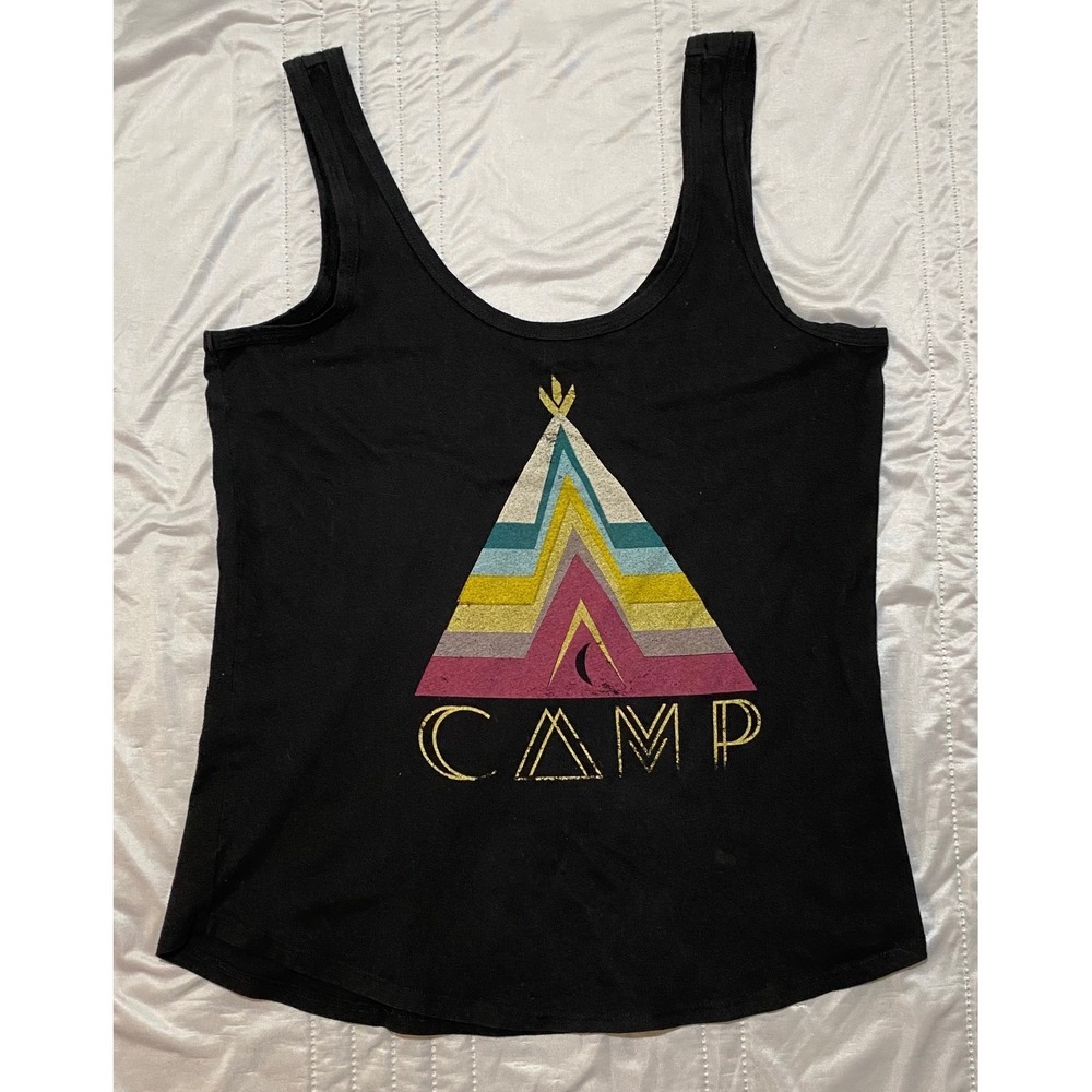 O Neill Black Camp Graphic Tank Top‎ Women's Size Small